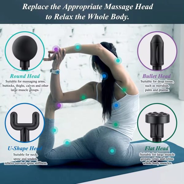Blue Idea Deep Tissue Massage Gun – 4 Heads, Super Quiet Pain Relief
