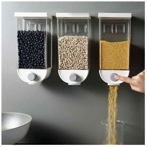 Wall-Mounted Dry Food Dispenser – 1500ml Clear Storage Box