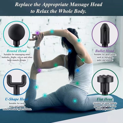 Blue Idea Deep Tissue Massage Gun – 4 Heads, Super Quiet Pain Relief