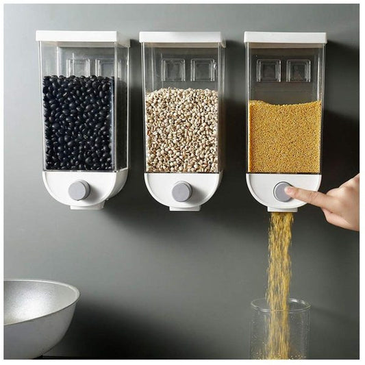 Wall-Mounted Dry Food Dispenser – 1500ml Clear Storage Box